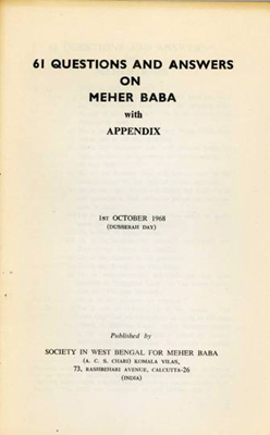 61 Questions and Answers on Meher Baba