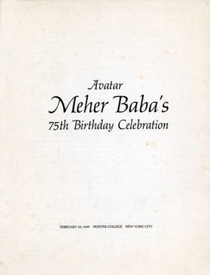Avatar Meher Baba’s 75th  Birthday Celebration