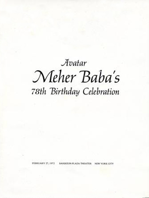 Avatar Meher Baba’s 78th Birthday Celebration